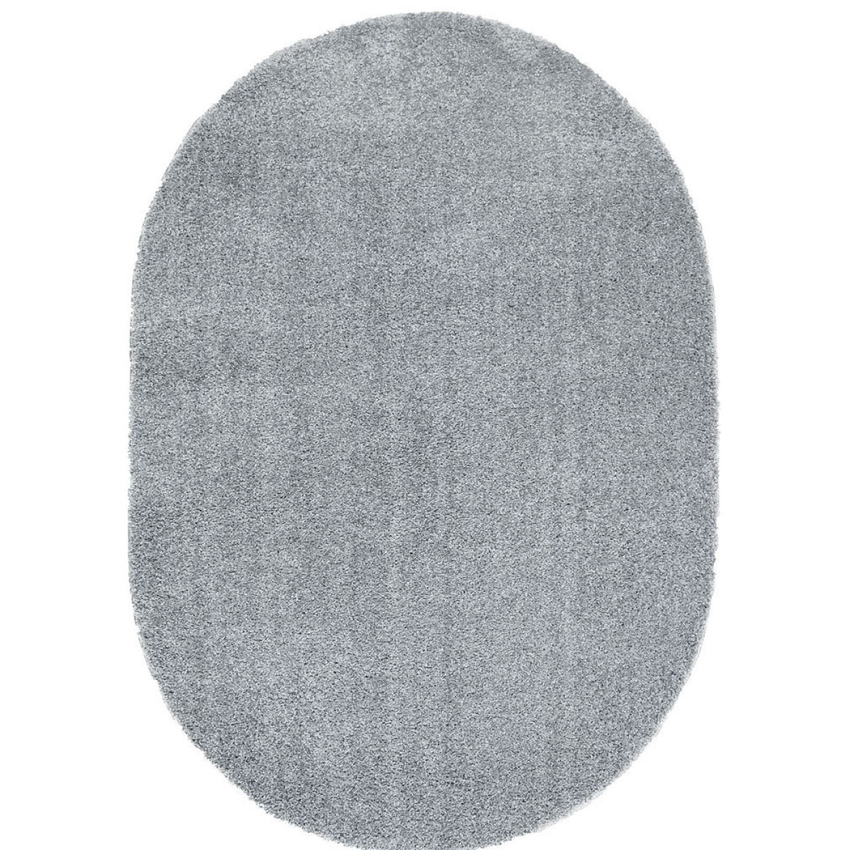 Килим 2,40х3,40 овал з високим ворсом сірий однотон Fantasy 12500/16о