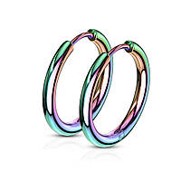 Серьги-кольца Spikes SE3065W-12 из стали разноцветные (Диаметр: 12мм)