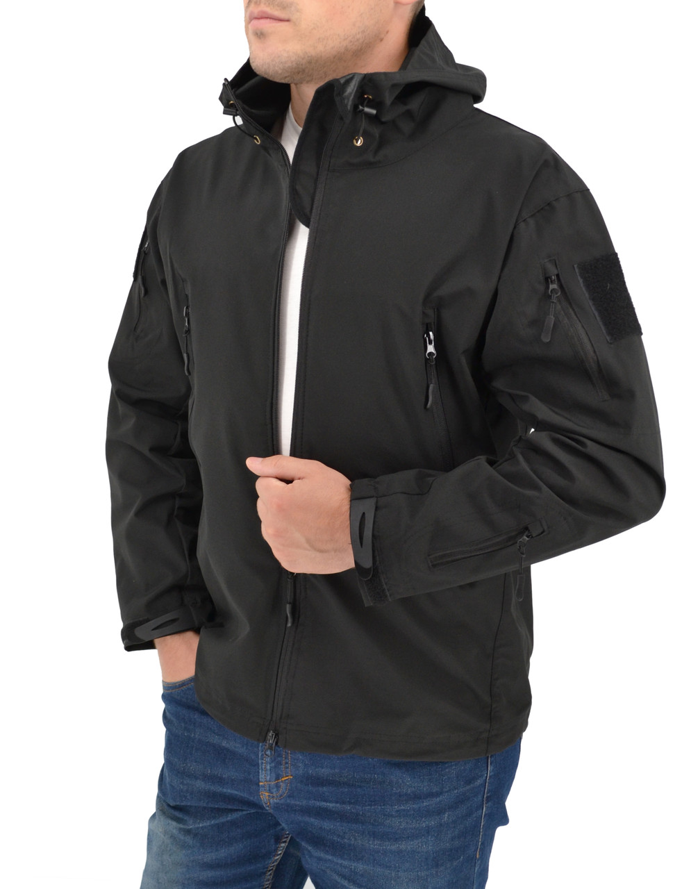 Чоловіча куртка тактична Warrior Wear JA-24 з капюшоном Чорна S (3_03706)