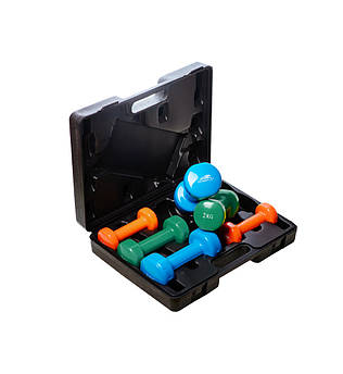 Набір гантелей в кейсі 12 кг. PowerPlay 4118 Fitness Dumbells (2шт.*1кг. 2 шт.*2кг. 2шт.*3кг.)