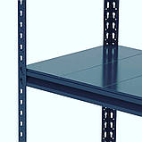 Стелаж для складу, архіву, магазину. SECTOR 2000*1338*303 Ral 7024 з полицями металевими 4 шт, фото 2