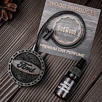 Ароматизатор в машину OudWood из дерева с логотипом Ford Eau De Lacost L.12.12 Blanc