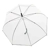 Прозрачный зонт трость Doppler с черным кантом ( автомат/полуавтомат ), арт. 71454