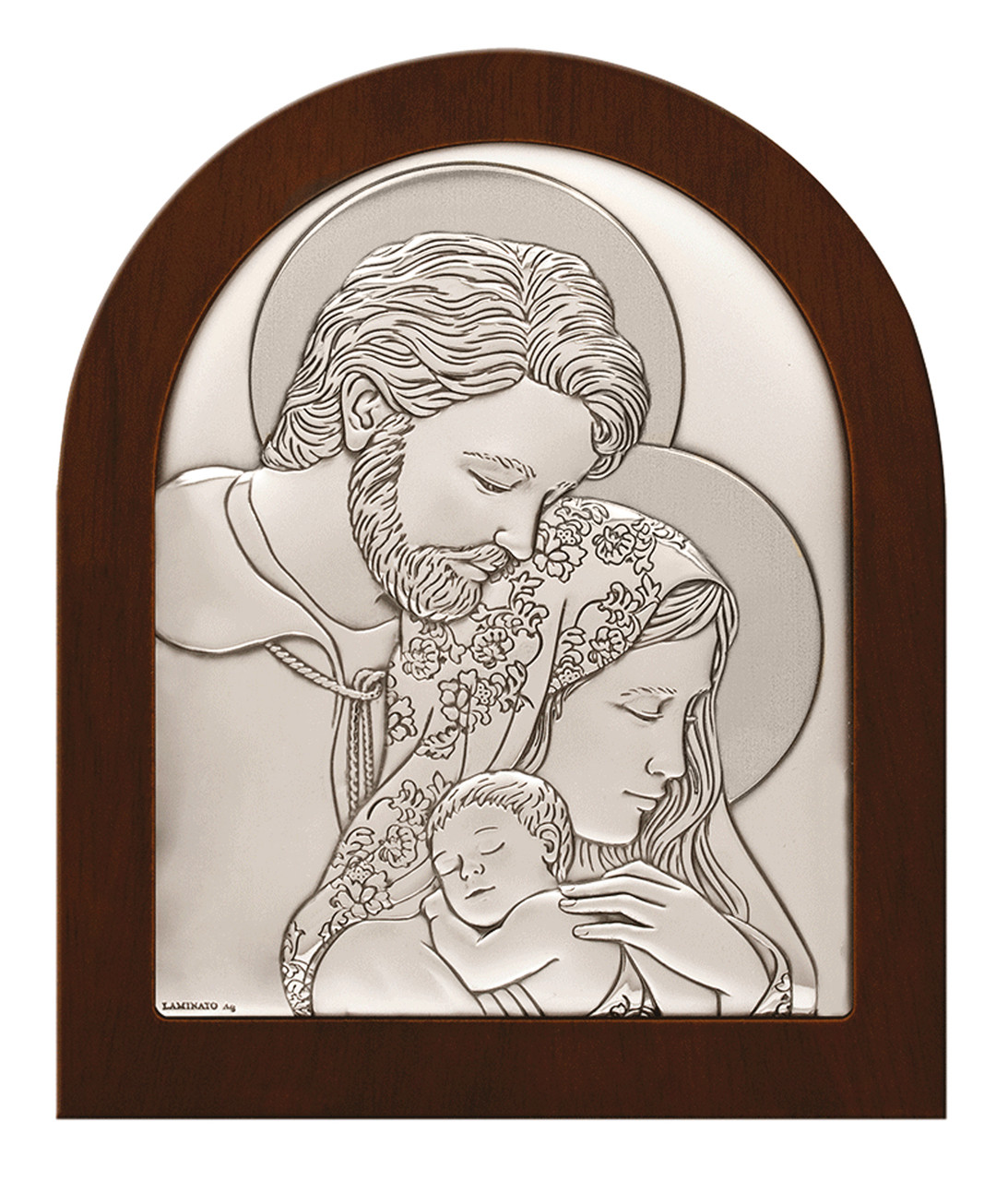 Серебряная икона Святая Семья 25х20см в итальянском стиле - фото 1 - id-p1462242324