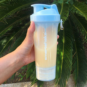 Шейкер спортивний SmartShake Slim 500ml Neon Blue (Original)