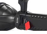 Світлодіодний ручний акумуляторний ліхтар F-902 переносний похідний із повербанком USB, фото 3