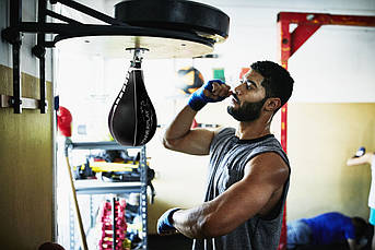 Пневмогруша боксерська PowerPlay 3061 чорна, шкіра, S