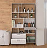 Місткий стелаж із полицями та шухлядами, полиця для кімнати, стелаж для книг Opendoors, фото 3