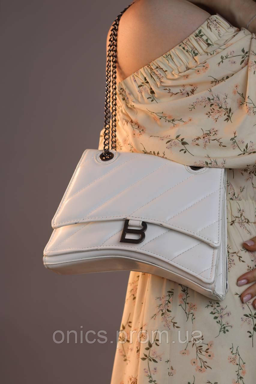 Женская сумка Balenciaga Crush white, женская сумка, Баленсиага белого цвета хорошее качество - фото 2 - id-p1930975900