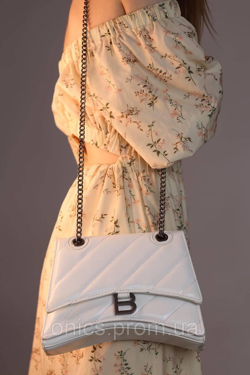 Женская сумка Balenciaga Crush white, женская сумка, Баленсиага белого цвета хорошее качество - фото 3 - id-p1930975900