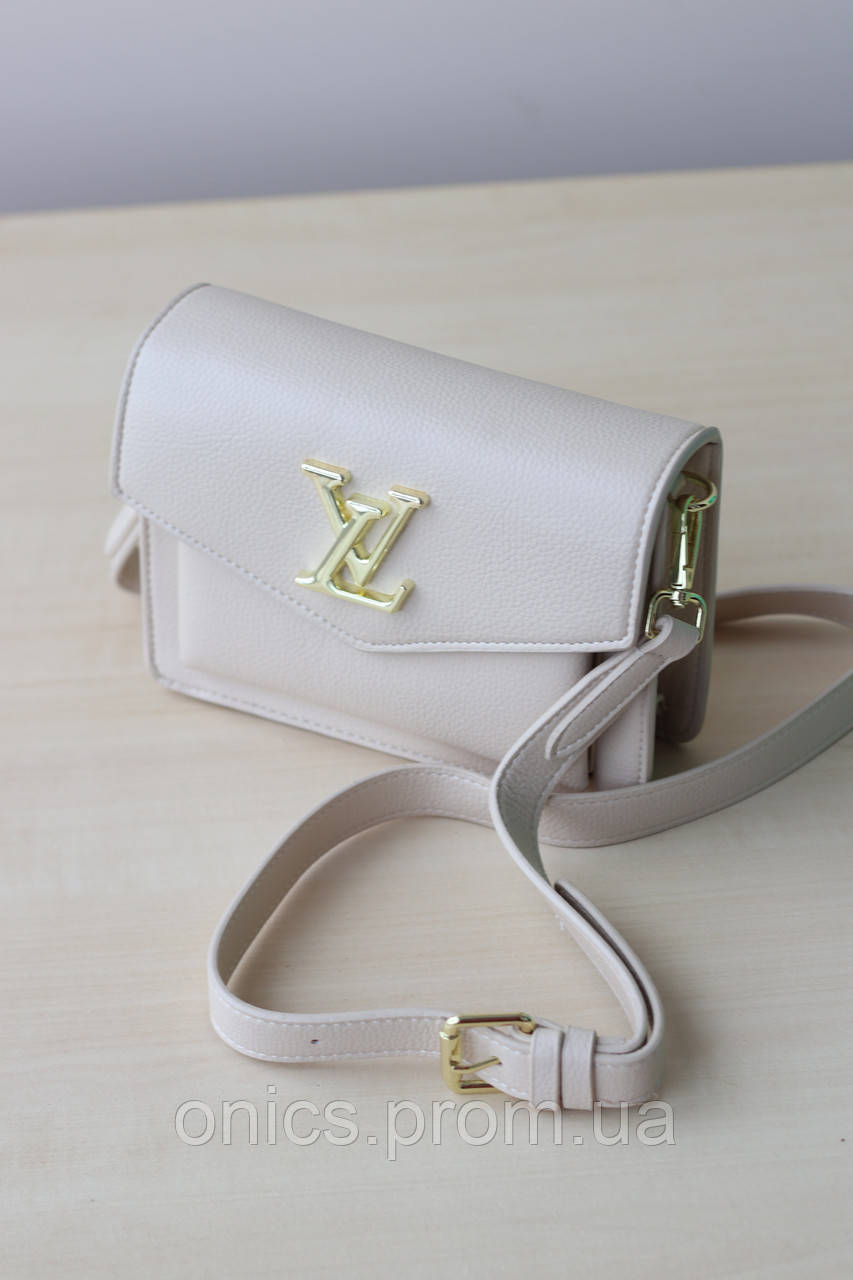 Жіноча сумка бежевая Louis Vuitton Mylockme beige женская сумка, брендова сумка Louis Vuitton Mylockme хороша якість - фото 2 - id-p1930975903