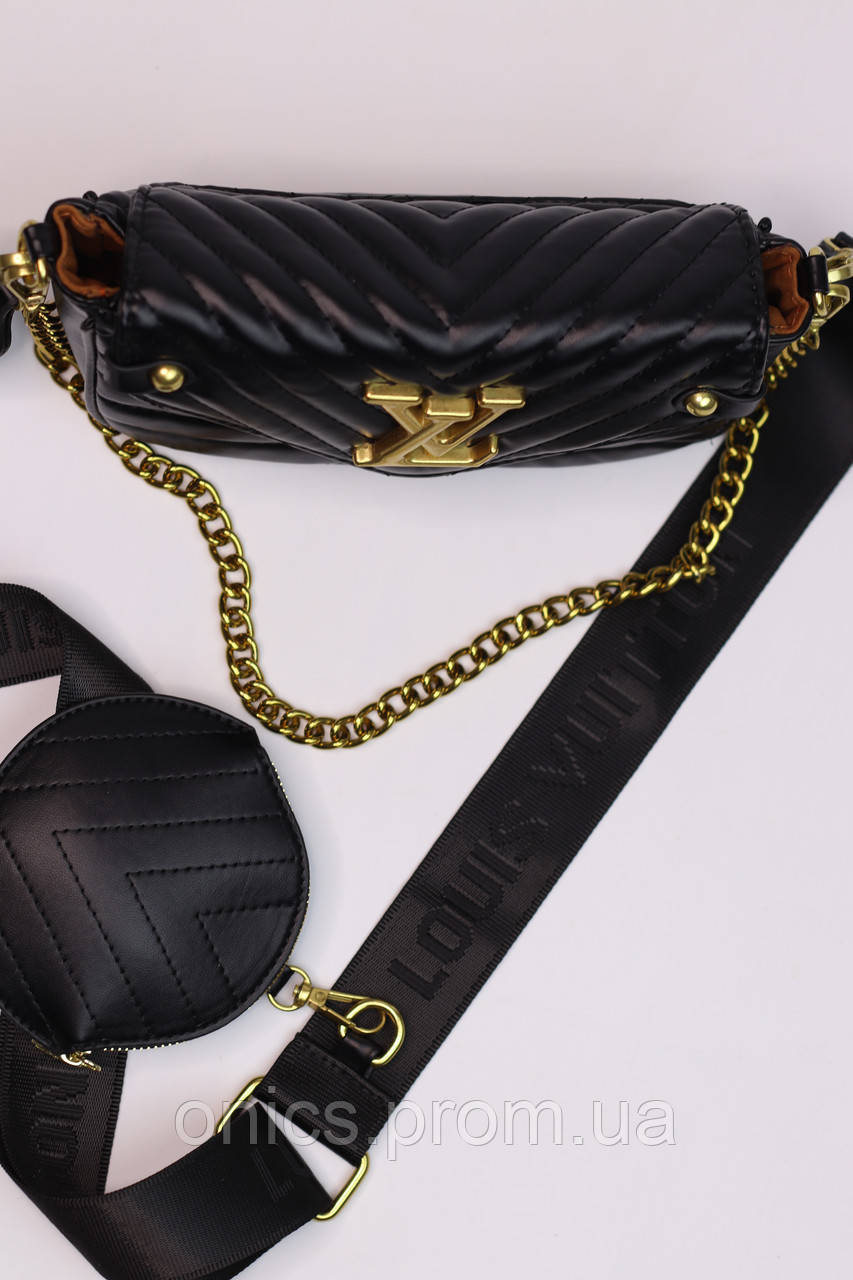 Женская сумка Louis Vuitton multi pochette black женская сумка, брендовая сумка Луи Виттон мульти черная - фото 5 - id-p1930975905