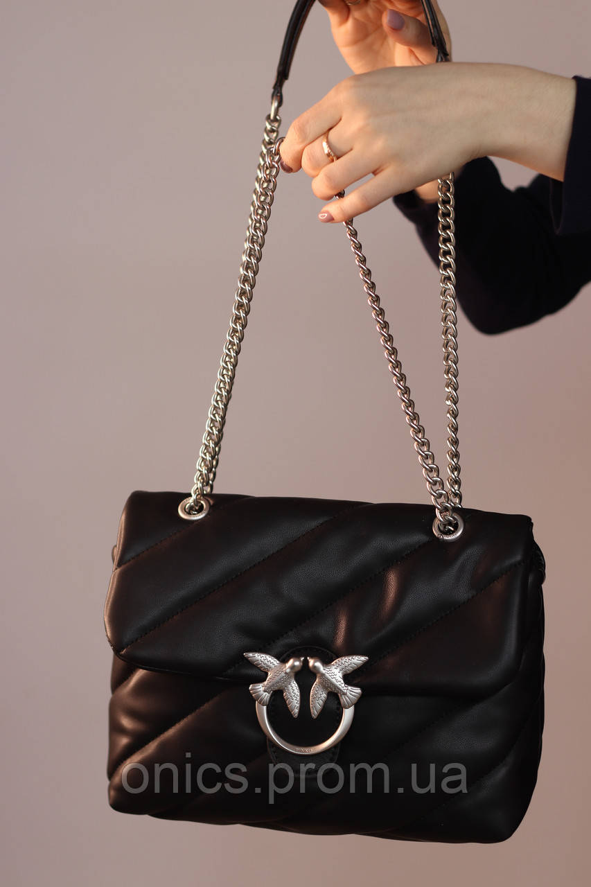 Жіноча сумка Pinko Love Big Puff black, женская сумка, Пінко чорного кольору хороша якість - фото 5 - id-p1930975909