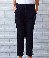 Жіночі штани спортивні чорні з кишенями трикотаж, штани жіночі демі двонитка