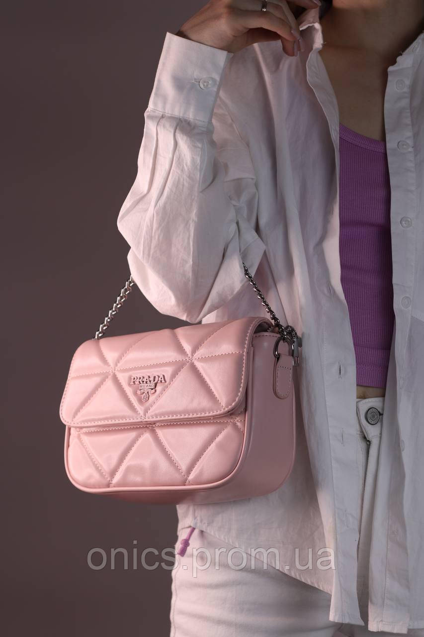 Женская сумка Prada pink, женская сумка Прада розового цвета хорошее качество - фото 1 - id-p1930975910