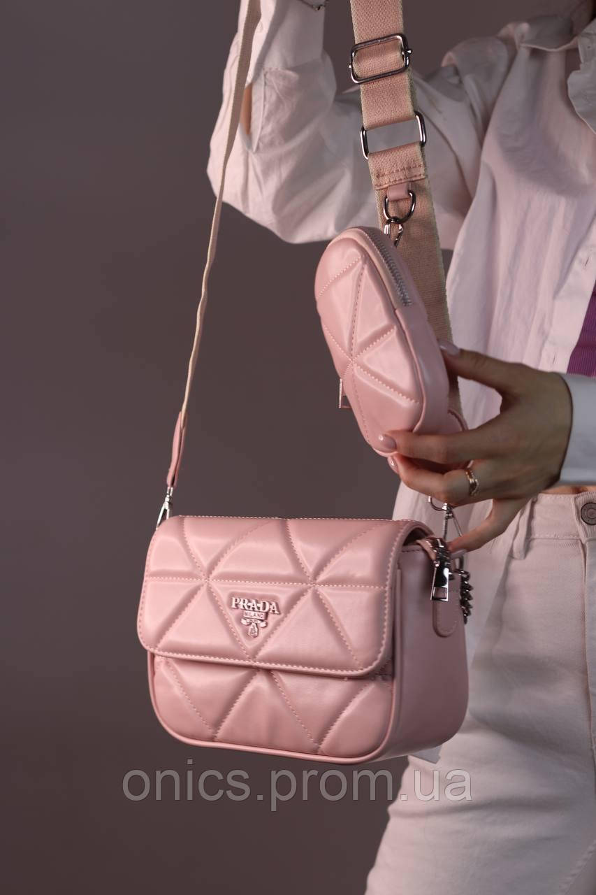 Женская сумка Prada pink, женская сумка Прада розового цвета хорошее качество - фото 3 - id-p1930975910