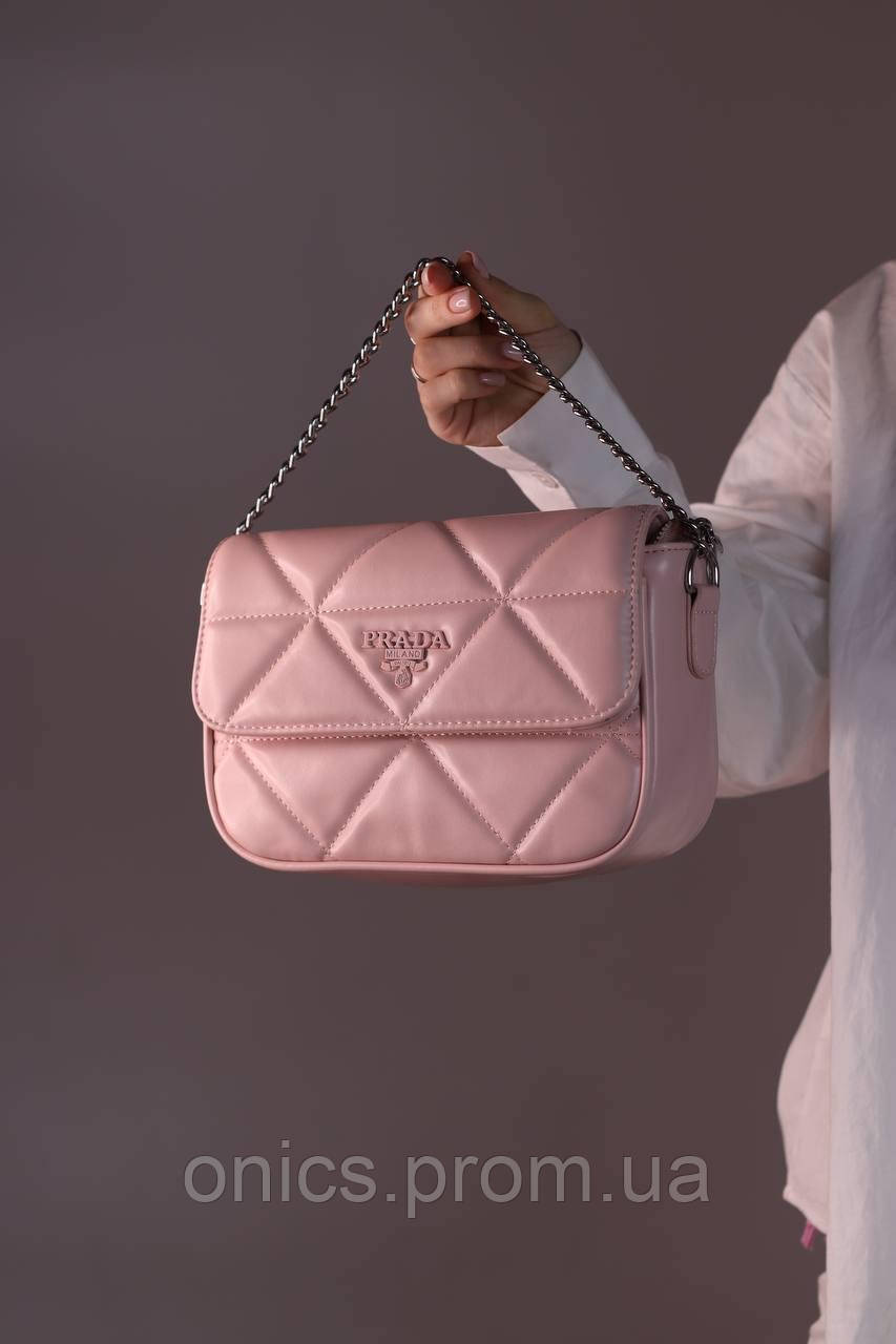 Женская сумка Prada pink, женская сумка Прада розового цвета хорошее качество - фото 4 - id-p1930975910