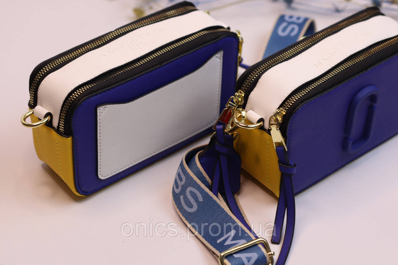 Женская сумка сине/желто/белая Marc Jacobs logo blue/yellow/white женская сумка, брендовая сумка Marc Jacobs - фото 3 - id-p1930975914