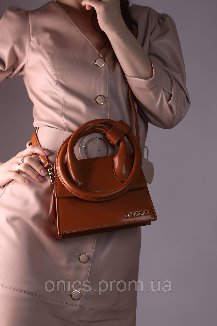 Жіноча сумка Jacquemus Le Chiquito Noeud brown, женская сумка, Жакмюс коричневого кольору хороша якість - фото 1 - id-p1930975915
