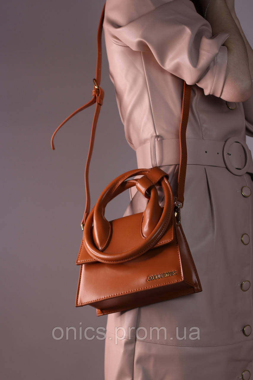 Женская сумка Jacquemus Le Chiquito Noeud brown, женская сумка, Жакмюс коричневого цвета хорошее качество - фото 4 - id-p1930975915