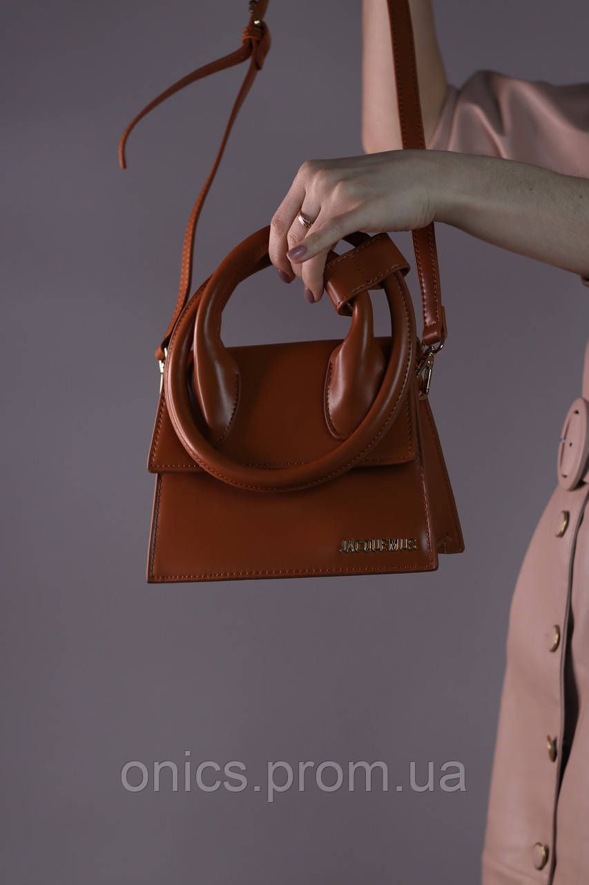Жіноча сумка Jacquemus Le Chiquito Noeud brown, женская сумка, Жакмюс коричневого кольору хороша якість - фото 5 - id-p1930975915