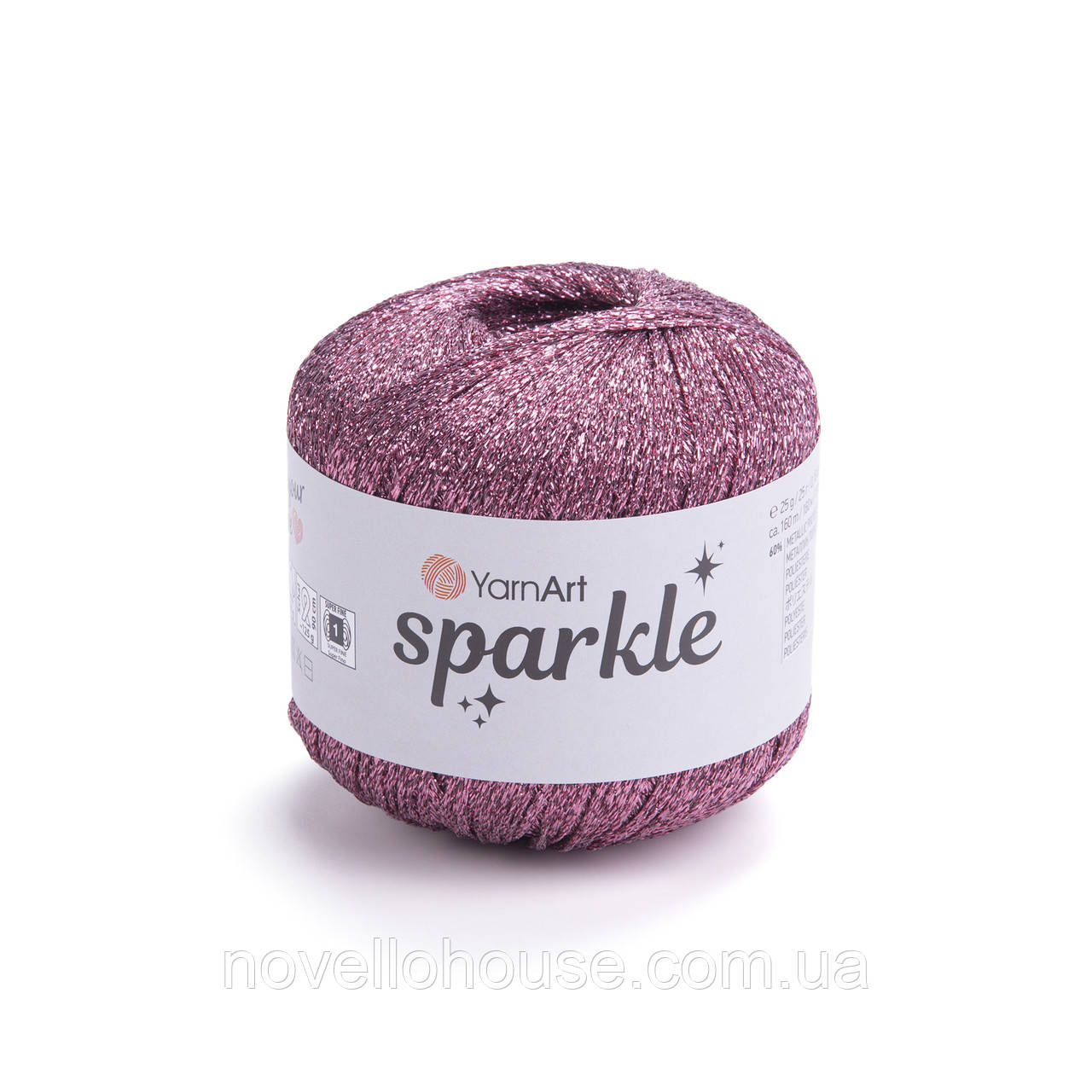 YarnArt SPARKLE (Спаркл) №1336 рожевий (Пряжа металізований поліестер, нитки для в'язання)