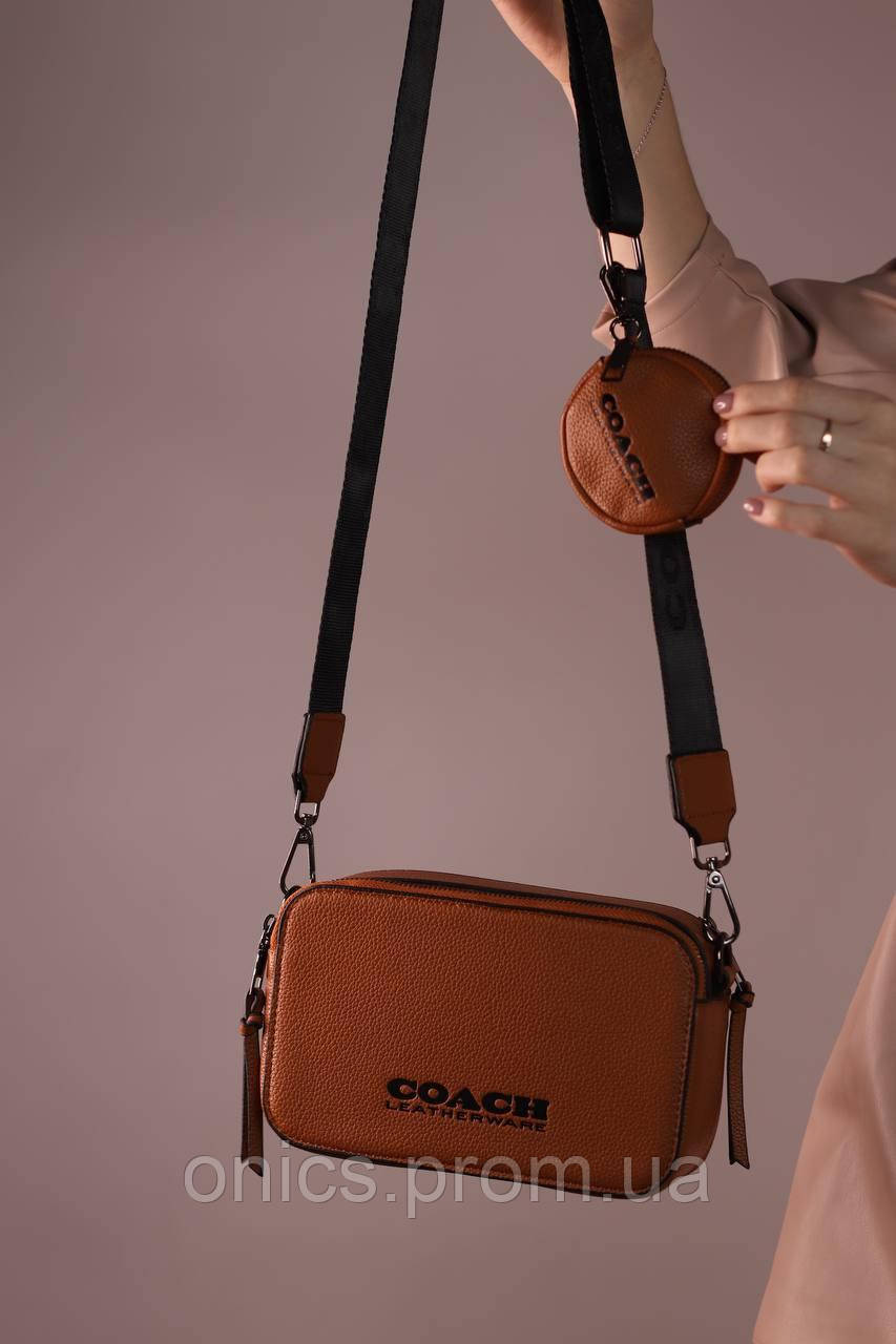 Женская сумка Coach brown, женская сумка Коуч коричневого цвета хорошее качество - фото 3 - id-p1930975920
