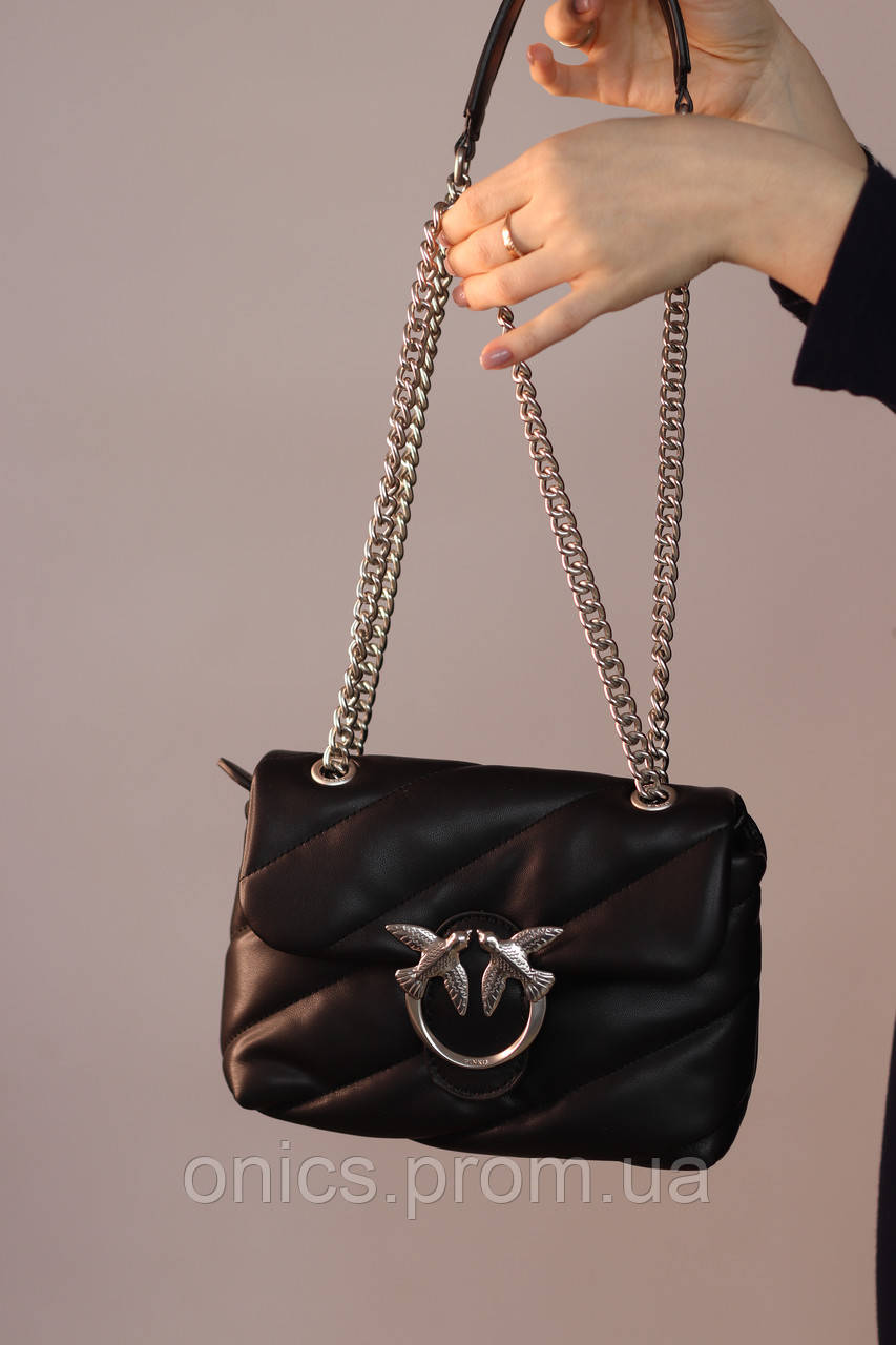 Жіноча сумка Pinko Love Big Puff small black, женская сумка, Пінко чорного кольору хороша якість - фото 5 - id-p1930975922