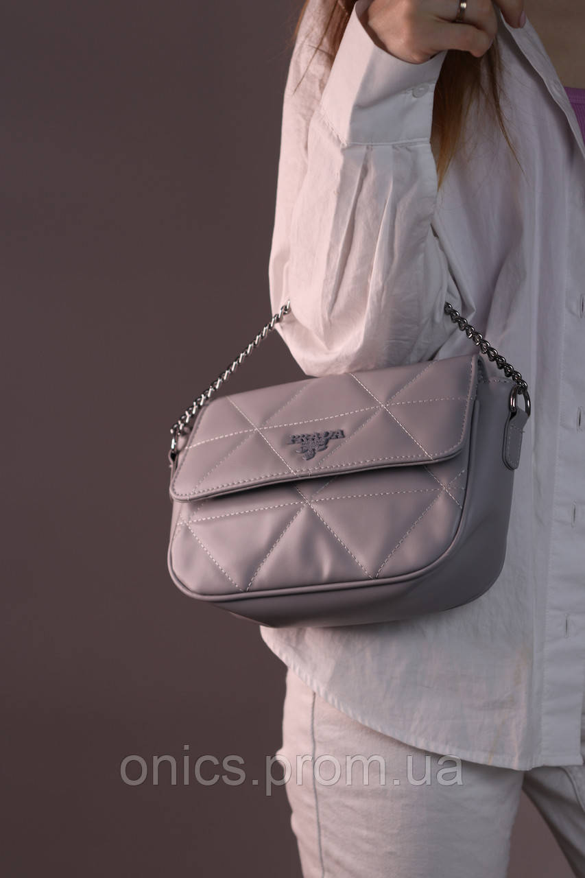 Женская сумка Prada grey, женская сумка, Прада серого цвета хорошее качество - фото 5 - id-p1930975927