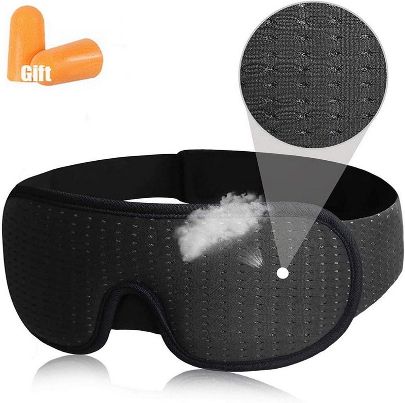 Маска для сну дихаюча Silenta 3D Breath Чорна + Беруші