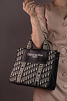 Жіноча сумка Cristian Dior black with beige, женская сумка, Крістіан Діор чорного та бежевого кольору хороша якість