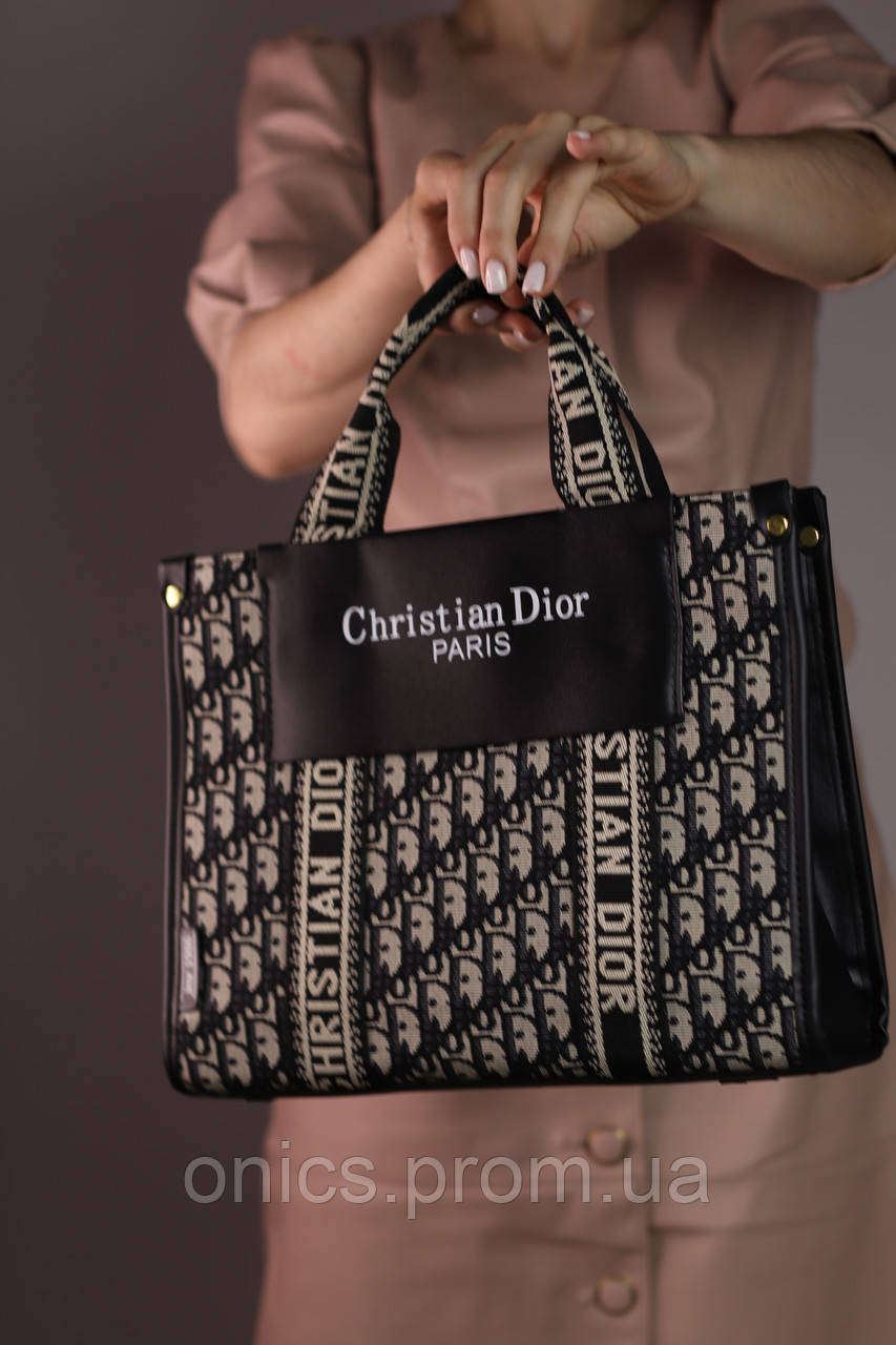 Женская сумка Christian Dior black with beige, женская сумка, Кристиан Диор черного и бежевого цвета хорошее - фото 2 - id-p1930975930