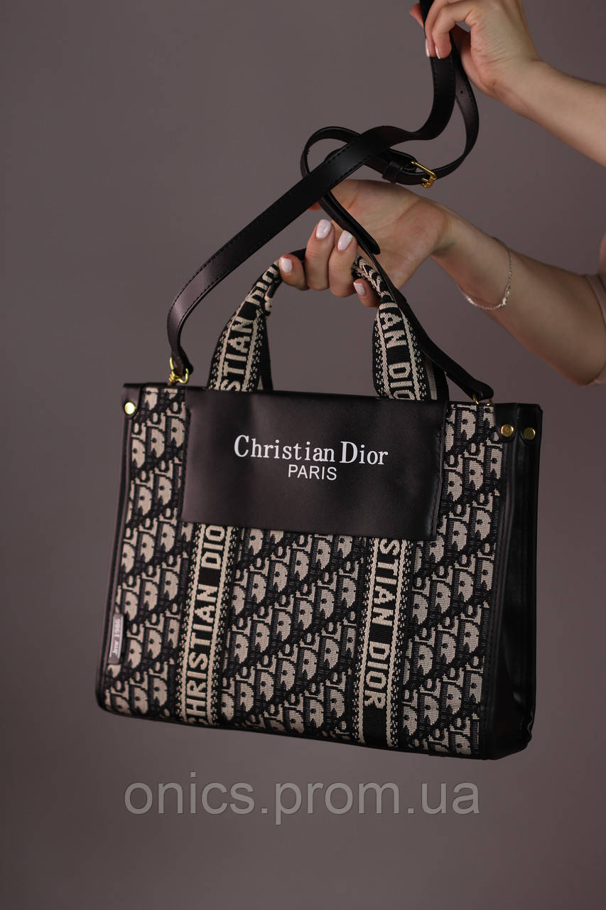 Женская сумка Christian Dior black with beige, женская сумка, Кристиан Диор черного и бежевого цвета хорошее - фото 3 - id-p1930975930
