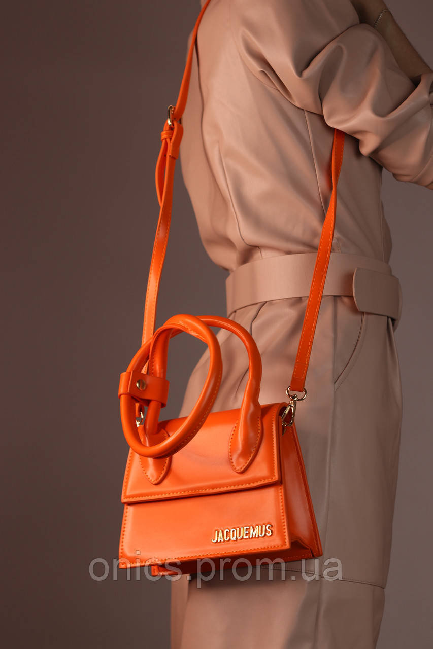 Женская сумка Jacquemus Le Chiquito Noeud orange, женская сумка Жакмюс оранжевого цвета хорошее качество - фото 5 - id-p1930975931