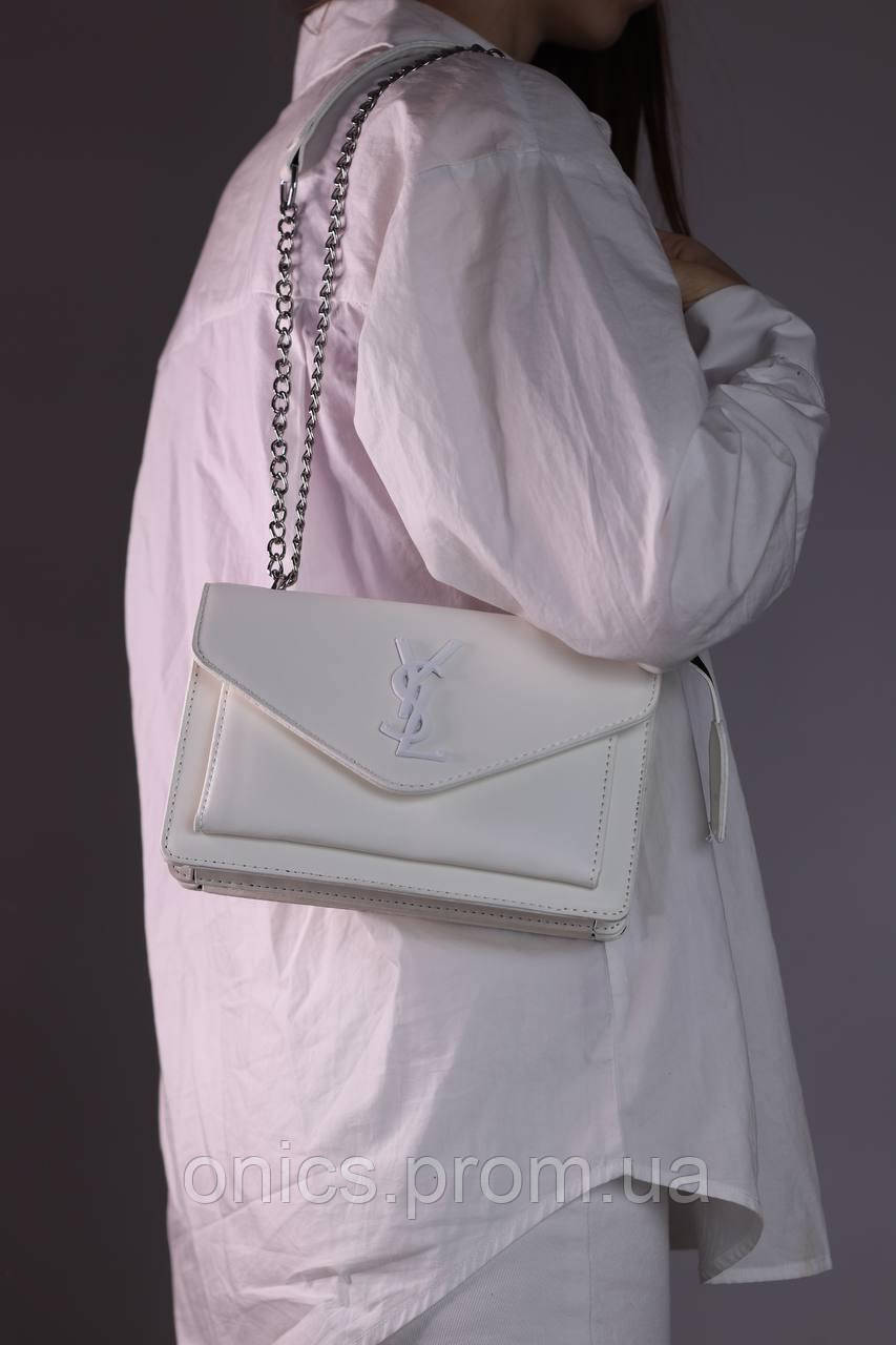 Женская сумка Yves Saint Laurent white, женская сумка Ив Сен-Лоран белого цвета хорошее качество - фото 3 - id-p1930975943