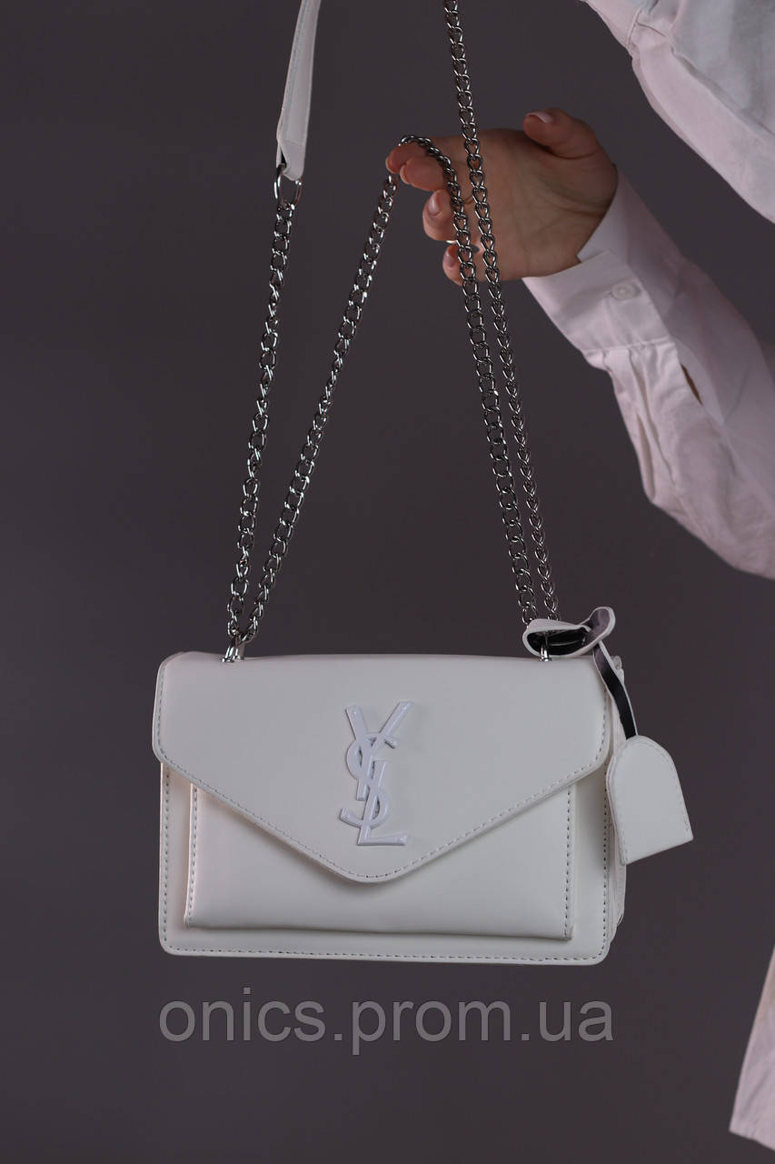 Женская сумка Yves Saint Laurent white, женская сумка Ив Сен-Лоран белого цвета хорошее качество - фото 5 - id-p1930975943