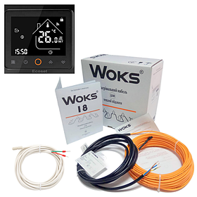 Нагрівальний кабель Woks – 18 1490 Вт ( 84 м.) з терморегулятором Ecoset PWT 002 WI-FI