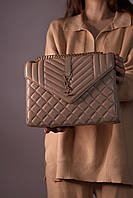 Женская сумка YSL Envelope beige, женская сумка, брендовая сумка Ив Сен Лоран бежевая хорошее качество