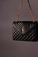 Жіноча сумка YSL Envelope black, женская сумка, брендова сумка Ів Сен Лоран чорна хороша якість