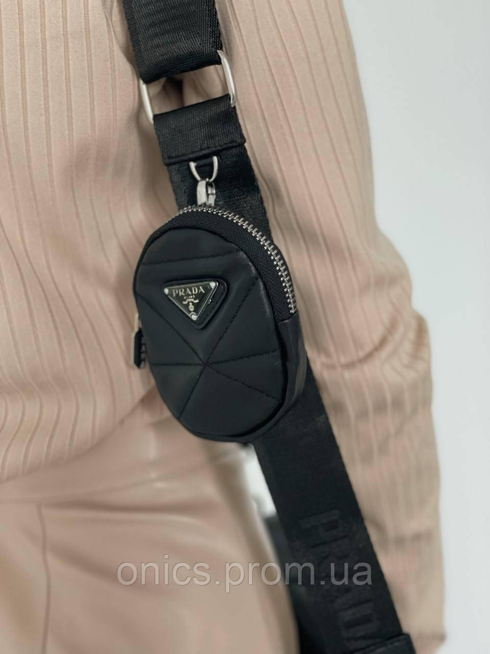 Женский сумка из эко-кожи Prada / Прада на плечо сумочка женская кожаная стильная брендовая хорошее качество - фото 5 - id-p1930975999