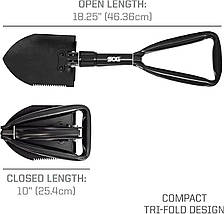 Туристична розкладна лопата SOG Entrenching Tool Hardcased (Black), фото 3