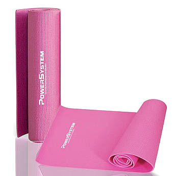 Килимок для йоги та фітнесу Power System PS-4014 PVC Fitness Yoga Mat Pink (173x61x0.6)