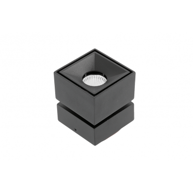 Світильник GTV LED BIANCO, 8W, IP20, 4000K, 75х75х84, квадрат, з нахилом, Чорний, фото 1