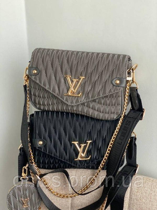 Стильная Женская сумка LV wave grey Женская сумка Луи Виттон серого цвета хорошее качество - фото 7 - id-p1930976040