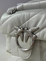Сумка женская Pinko white premium / Пинко белая сумочка женская кожаная стильная на плечо хорошее качество