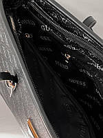 Женская сумка из эко-кожи Guess shopper black/blue / Гесс молодежная, брендовая сумка шоппер хорошее качество