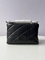 Сумка жіноча Pinko black premium / Пінко чорна сумочка жіноча шкіряна стильна на плече хороша якість