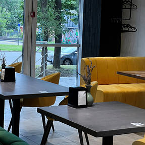 У заклад зроблено: Столи "Серія5" та "Серія 1", Дивани м'які №18 та №19, Стільці "Матіс" та крісла "DIN"