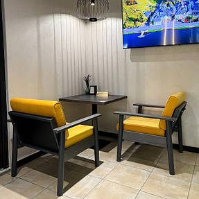 У заклад зроблено: Столи "Серія5" та "Серія 1", Дивани м'які №18 та №19, Стільці "Матіс" та крісла "DIN"