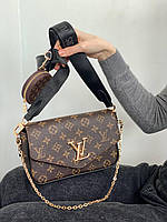 Стильна жіноча сумка LV mini black Жіноча сумка Луї Віттон коричневого кольору